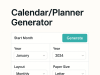 Calendar/Planner Generator Calendar & planner generators
