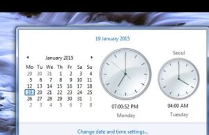 Date & Time Settings In Windows 7