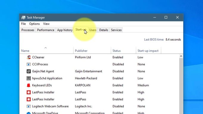 How to stop a program from running at start-up in Windows 10